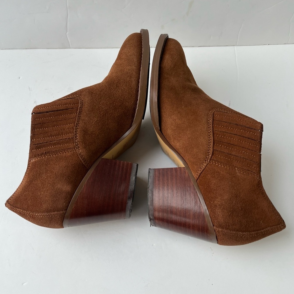 Coach Perri Brown Suede Ankle Booties Size 7 C - Picture 5 of 11